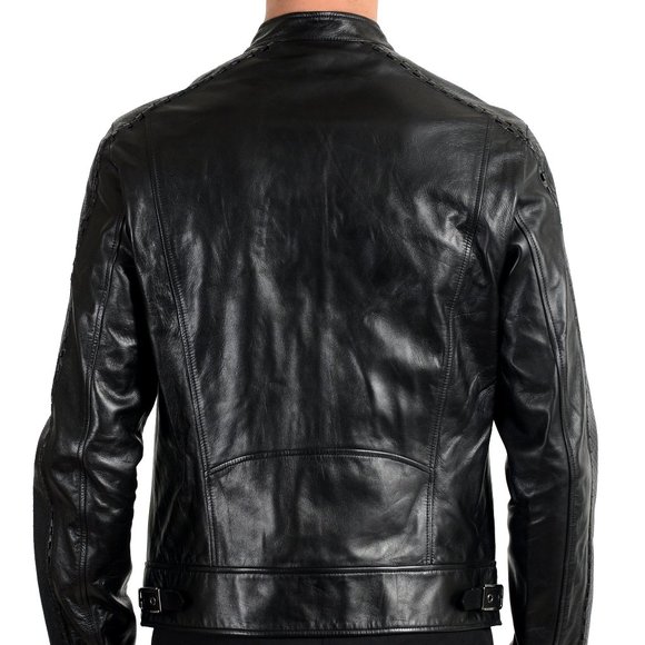 Roberto Cavalli 100% Leather Full Zip Biker Jacket - Picture 3 of 6